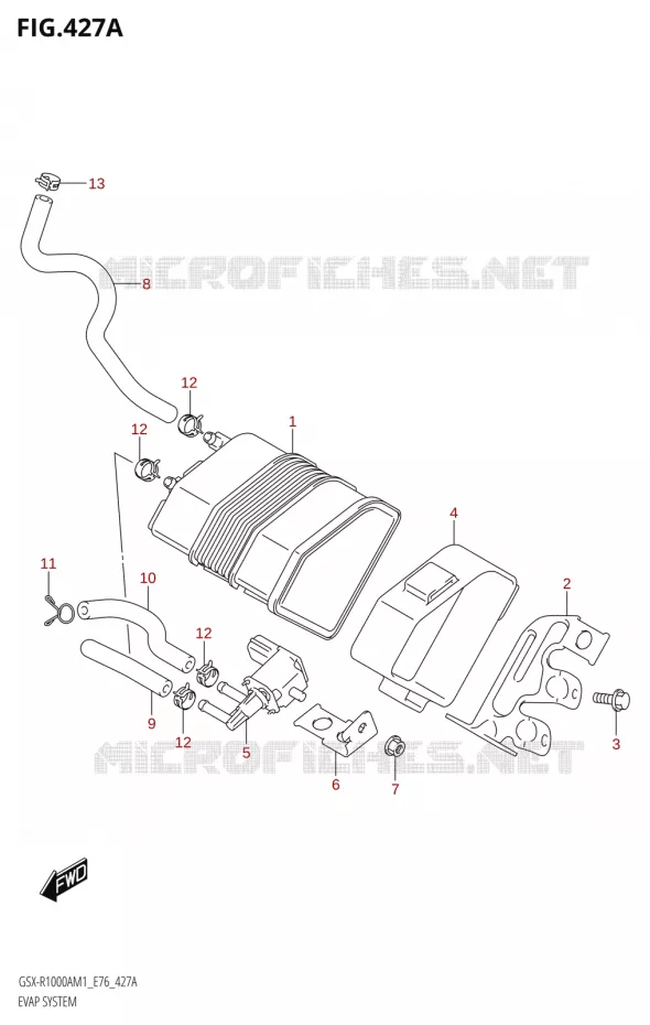 SYSTÈME DE RECYCLAGE VAPEURS CARBURANT Suzuki MOTO 1000 GSX-R 2021  GSX-R1000RA M1 /​ GSX-R1000RZA M1 ( E76 ECE2 E17,22,39 )