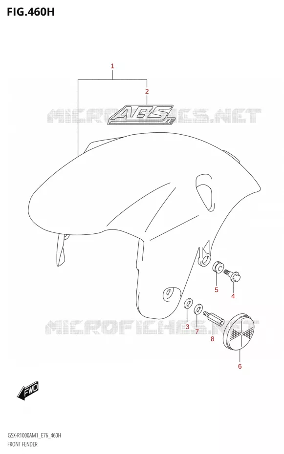 GARDE BOUE AVANT-R1000RA) Suzuki MOTO 1000 GSX-R 2021  GSX-R1000RA M1 /​ GSX-R1000RZA M1 ( E76 ECE2 E17,22,39 )