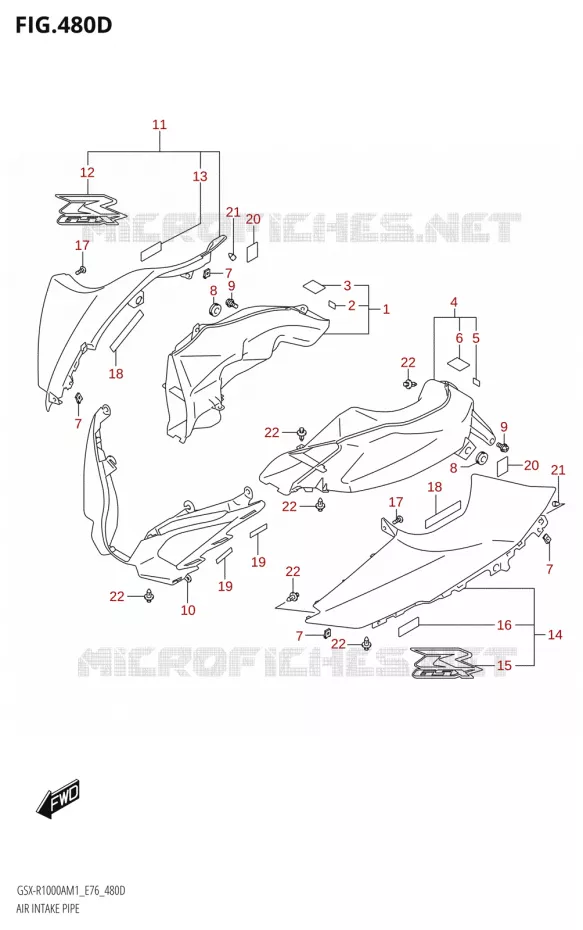 PRISE D AIR (GSX-R1000RZA) Suzuki MOTO 1000 GSX-R 2021  GSX-R1000RA M1 /​ GSX-R1000RZA M1 ( E76 ECE2 E17,22,39 )