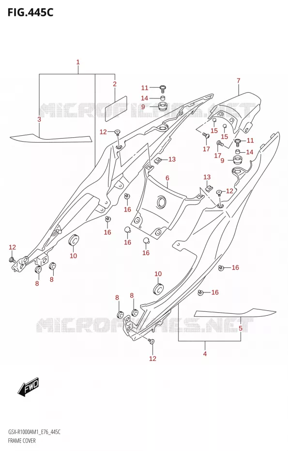 CARENAGES (GSX-R1000ZA) Suzuki MOTO 1000 GSX-R 2021  GSX-R1000RA M1 /​ GSX-R1000RZA M1 ( E76 ECE2 E17,22,39 )