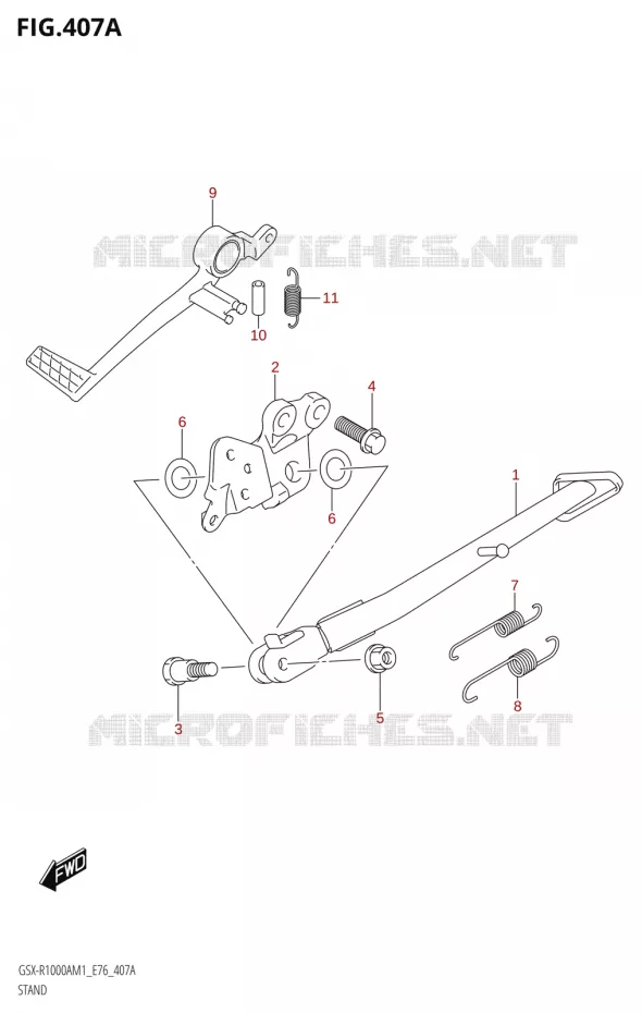 BEQUILLE Suzuki MOTO 1000 GSX-R 2021  GSX-R1000RA M1 /​ GSX-R1000RZA M1 ( E76 ECE2 E17,22,39 )