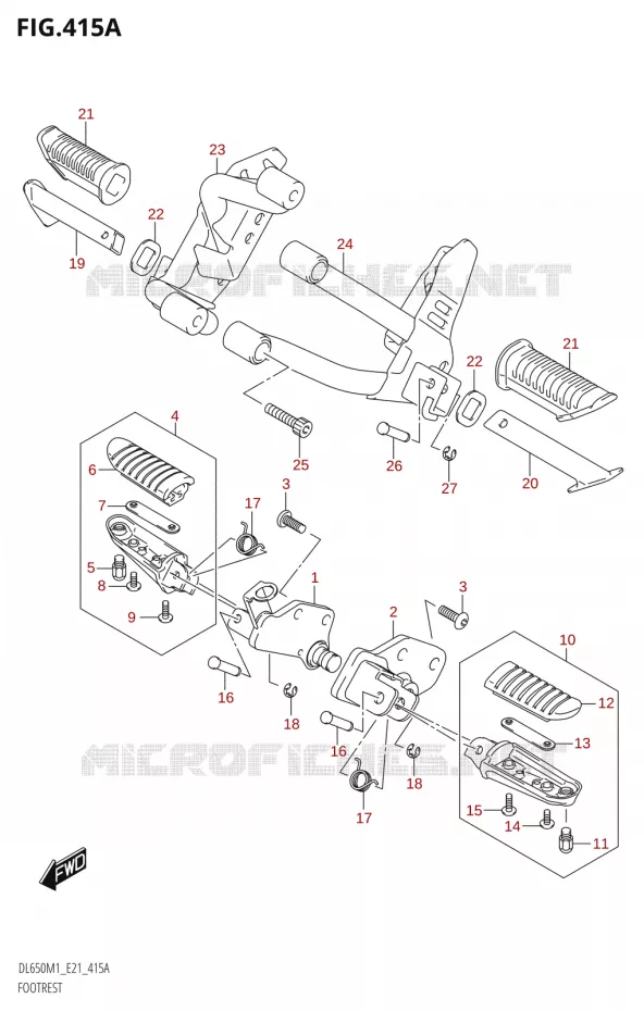REPOSE PIEDS Suzuki MOTO 650 V-STROM 2021  DL650A M1