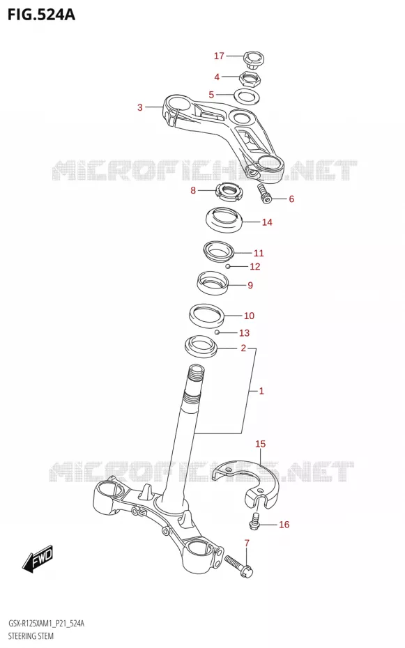 COLONNE DE DIRECTION Suzuki MOTO 125 GSX-R 2021  GSX-R125XA M1 (P21)