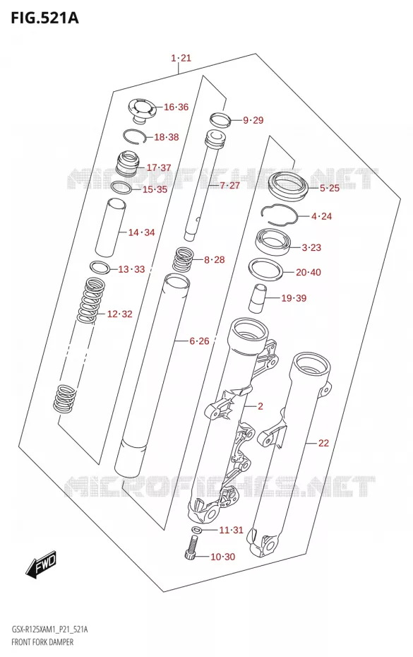 FOURCHE Suzuki MOTO 125 GSX-R 2021  GSX-R125XA M1 (P21)