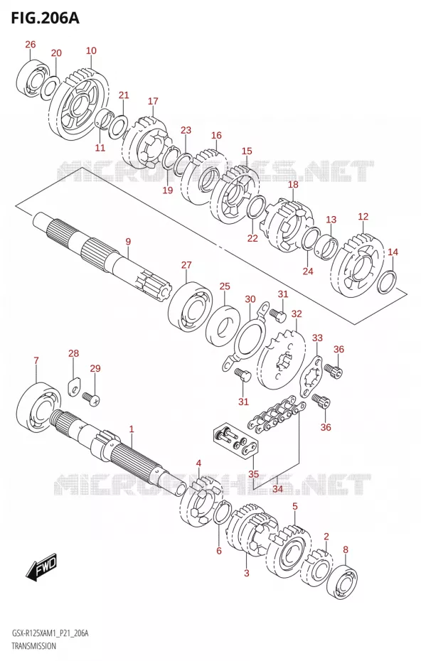TRANSMISSION Suzuki MOTO 125 GSX-R 2021  GSX-R125XA M1 (P21)