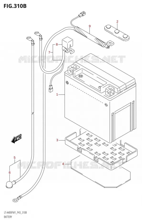 BATTERIE Suzuki QUAD 400 KINGQUAD 2021  LT-A400F M1 (P43)