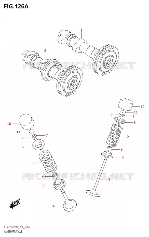 ARBRE A CAMES - SOUPAPES Suzuki QUAD 750 KINGQUAD 2021  LT-A750XP / XPZ M1 (P24)