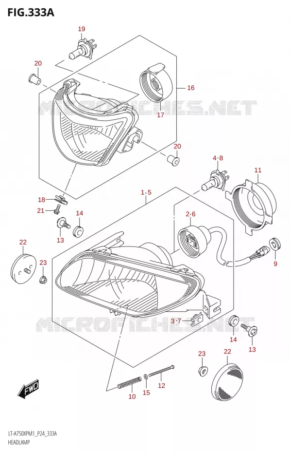 PHARE Suzuki QUAD 750 KINGQUAD 2021  LT-A750XP / XPZ M1 (P24)