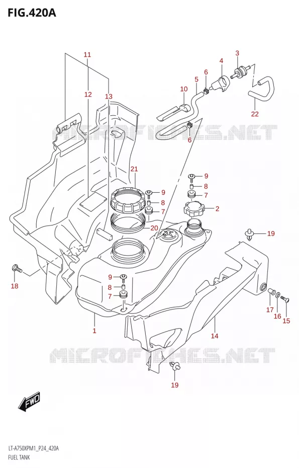 RESERVOIR D'ESSENCE Suzuki QUAD 750 KINGQUAD 2021  LT-A750XP / XPZ M1 (P24)