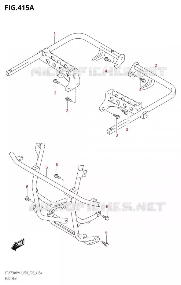 REPOSE PIEDS Suzuki QUAD 750 KINGQUAD 2021  LT-A750XP / XPZ M1 (P28)