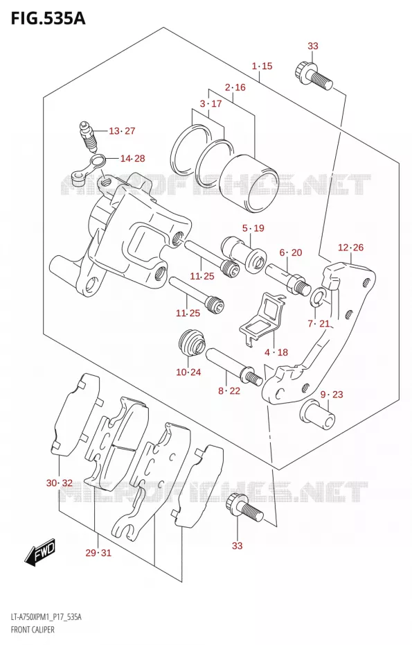 ETRIER DE FREIN AVANT Suzuki QUAD 750 KINGQUAD 2021  LT-A750XP / XPZ M1 (P17)