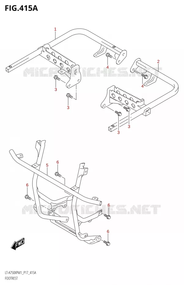 REPOSE PIED Suzuki QUAD 750 KINGQUAD 2021  LT-A750XP / XPZ M1 (P17)