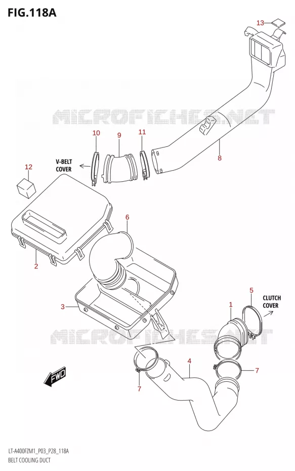 CONDUIT D'ADMISSION CARTER COURROIE Suzuki QUAD 400 KINGQUAD 2021  LT-A400FZ M1 (P03)