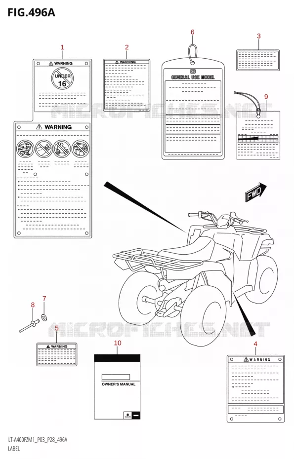 ETIQUETTE) Suzuki QUAD 400 KINGQUAD 2021  LT-A400FZ M1 (P03)