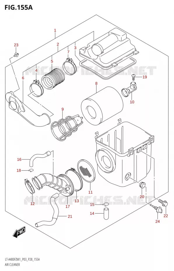 FILTRE A AIR Suzuki QUAD 400 KINGQUAD 2021  LT-A400FZ M1 (P03)