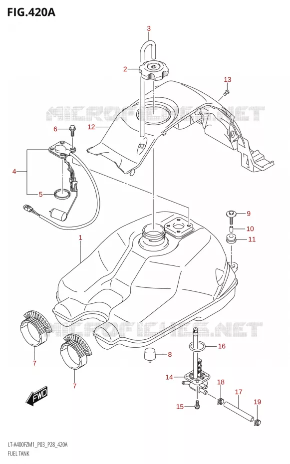 RESERVOIR D'ESSENCE Suzuki QUAD 400 KINGQUAD 2021  LT-A400FZ M1 (P28)