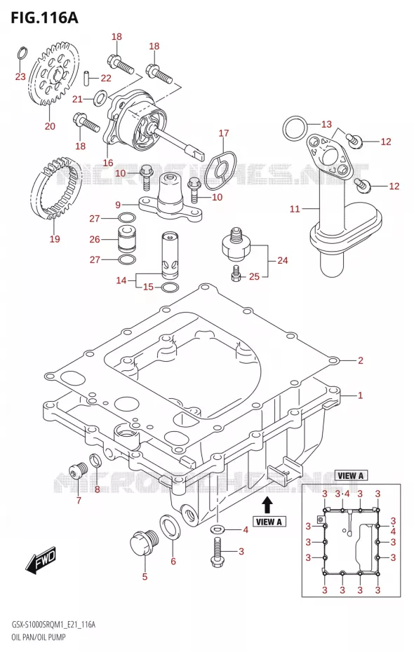 CARTER INFERIEUR - POMPE A HUILE Suzuki MOTO 1000 KATANA 2021  GSX-S1000SRQ M1 (E21)