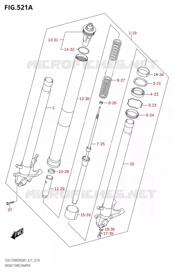FOURCHE Suzuki MOTO 1000 KATANA 2021  GSX-S1000SRQ M1 (E24)