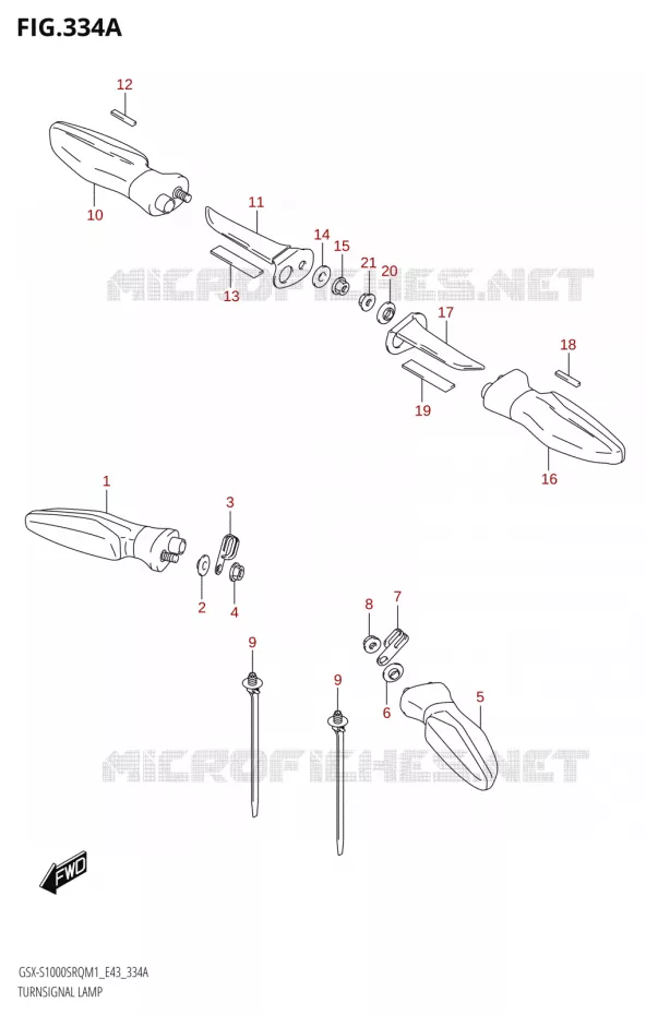 CLIGNOTANTS Suzuki MOTO 1000 KATANA 2021  GSX-S1000SRQ M1 (E43)
