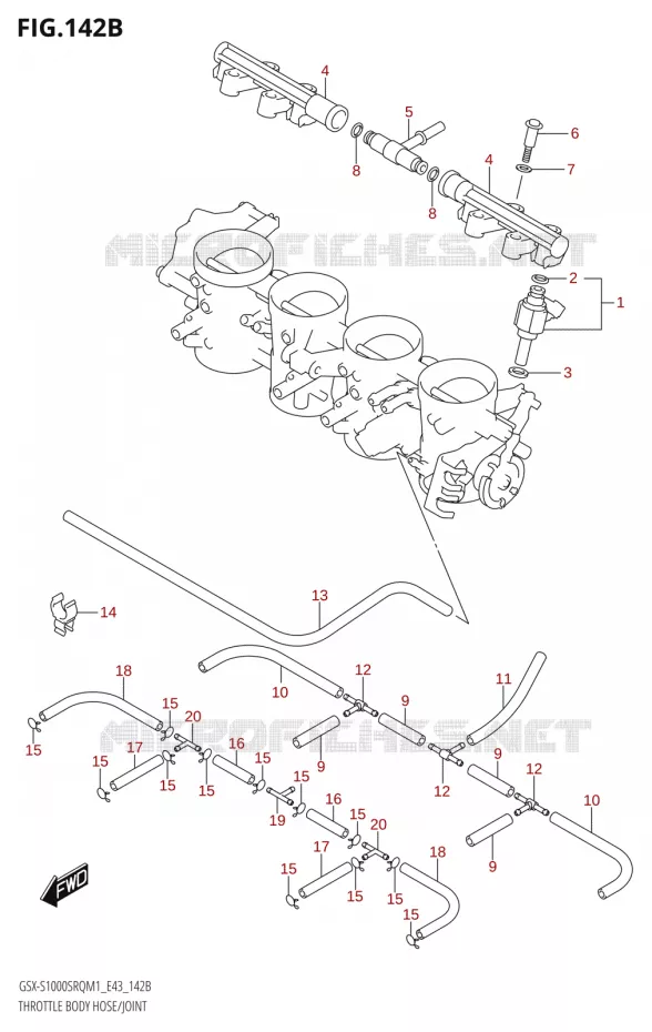 SYSTÈME D'INJECTION Suzuki MOTO 1000 KATANA 2021  GSX-S1000SRQ M1 (E43)