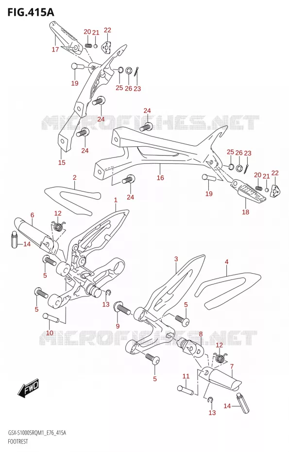 REPOSE PIEDS Suzuki MOTO 1000 KATANA 2021  GSX-S1000SRQ M1 (E76 ECE2 E17,22,39)