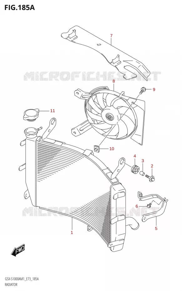 RADIATEUR Suzuki MOTO 1000 GSX-S 2021  GSX-S1000A M1 /​ GSX-S1000AZ M1 (E73)