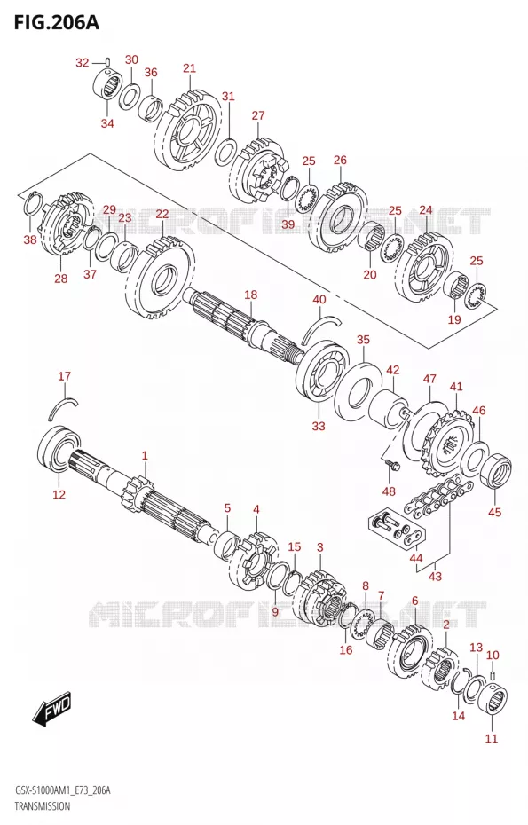 TRANSMISSION Suzuki MOTO 1000 GSX-S 2021  GSX-S1000A M1 /​ GSX-S1000AZ M1 (E73)