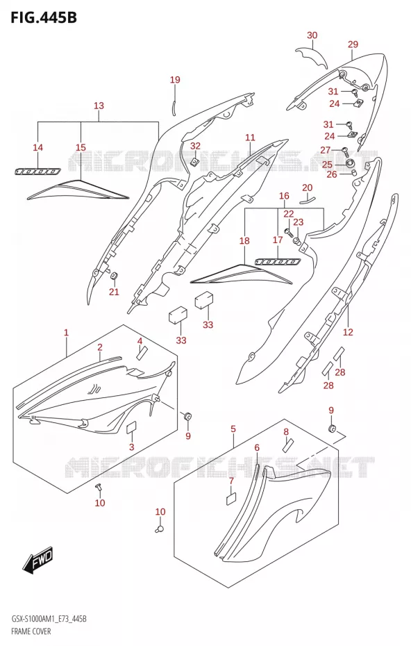 CARENAGES ARRIEREX-S1000AZ) Suzuki MOTO 1000 GSX-S 2021  GSX-S1000A M1 /​ GSX-S1000AZ M1 (E73)