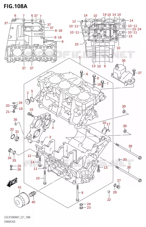CARTERS MOTEUR Suzuki MOTO 1000 GSX-R 2021  GSX-R1000RA M1 /​ GSX-R1000RZA M1 (E21)