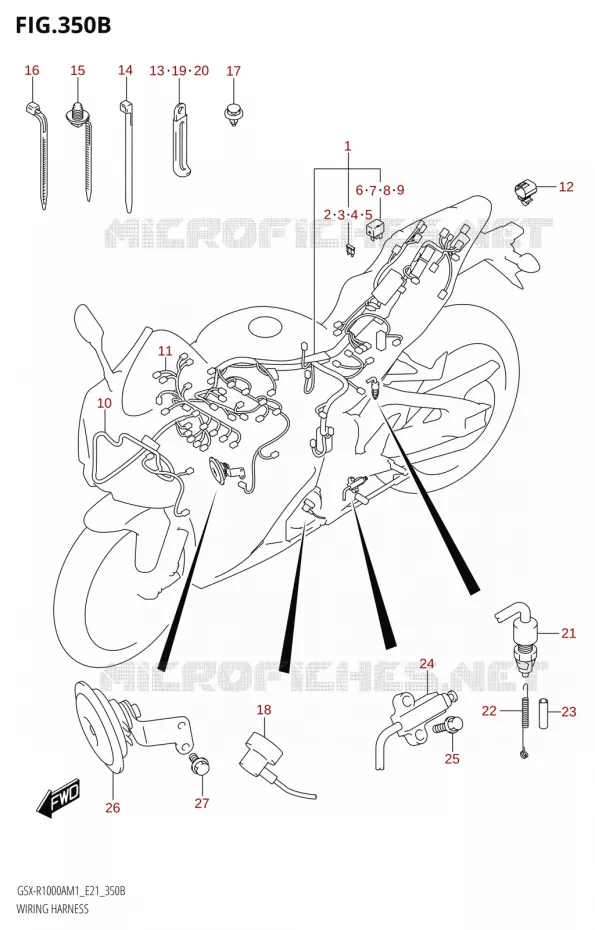 FAISCEAU ELECTRIQUER1000A,GSX-R1000ZA) Suzuki MOTO 1000 GSX-R 2021  GSX-R1000A M1 /​ GSX-R1000ZA M1