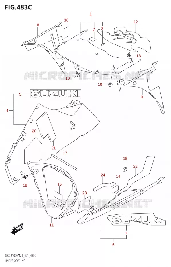 SABOT COWLING (GSX-R1000ZA,GSX-R1000RZA) Suzuki MOTO 1000 GSX-R 2021  GSX-R1000A M1 /​ GSX-R1000ZA M1