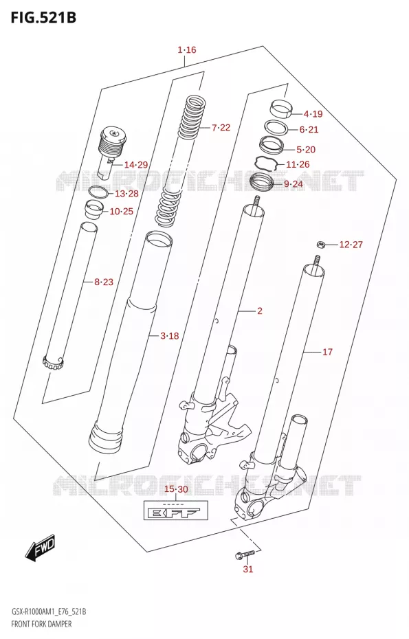 FOURCHERK DAMPER (GSX-R1000RA,GSX-R1000RZA) Suzuki MOTO 1000 GSX-R 2021  GSX-R1000A M1 /​ GSX-R1000ZA M1  ( E76 ECE2 E17,22,39 )