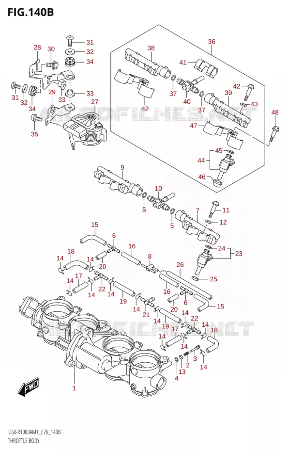 CORPS DE PAPILLON Suzuki MOTO 1000 GSX-R 2021  GSX-R1000A M1 /​ GSX-R1000ZA M1  ( E76 ECE2 E17,22,39 )