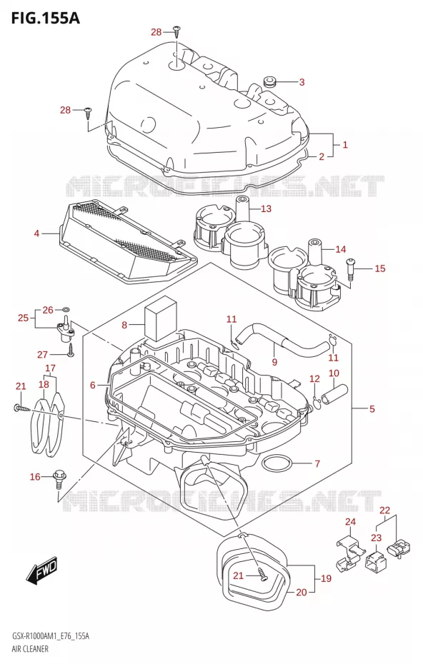 FILTRE A AIR Suzuki MOTO 1000 GSX-R 2021  GSX-R1000A M1 /​ GSX-R1000ZA M1  ( E76 ECE2 E17,22,39 )