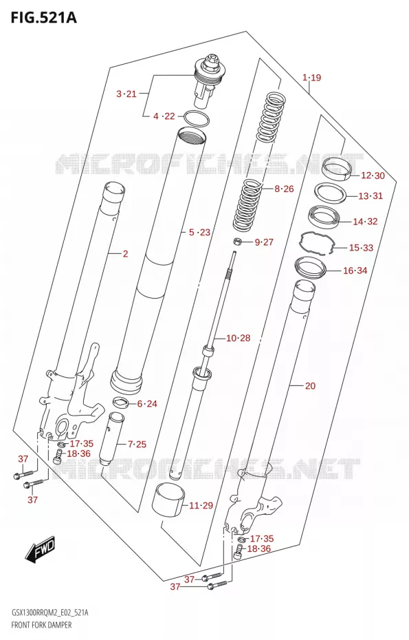 FOURCHE Suzuki MOTO 1300 HAYABUSA 2022  GSX1300RRQ M2 (E19)