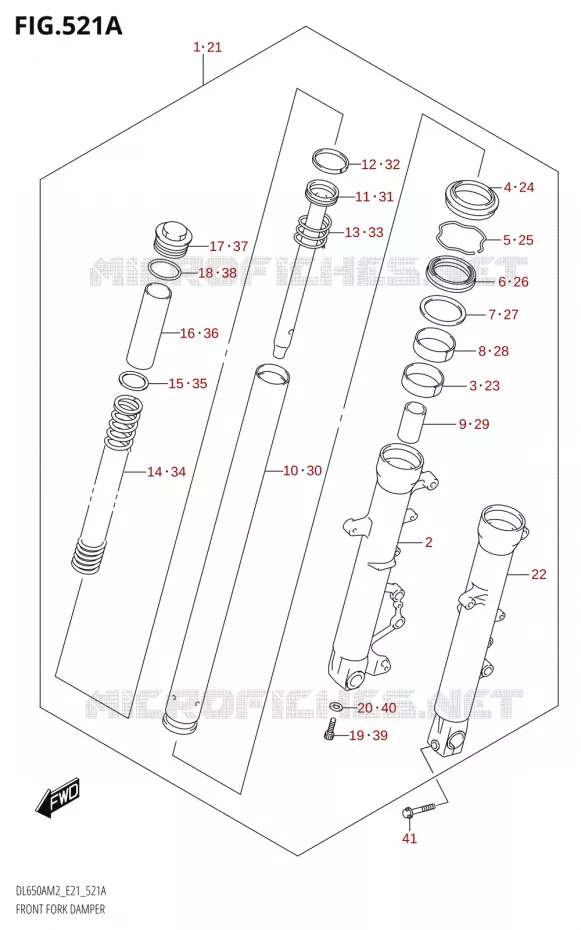 FOURCHE Suzuki MOTO 650 V-STROM 2022  DL650A M2 (E21)