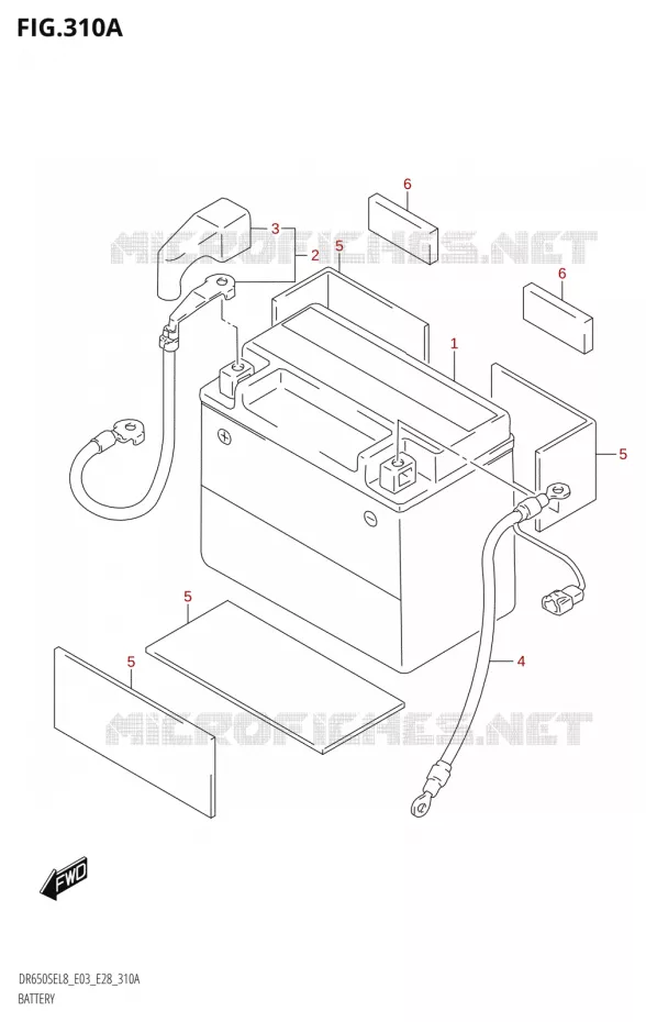 BATTERIE Suzuki MOTO 650 DR 2018  DR650SE L8 (E03)