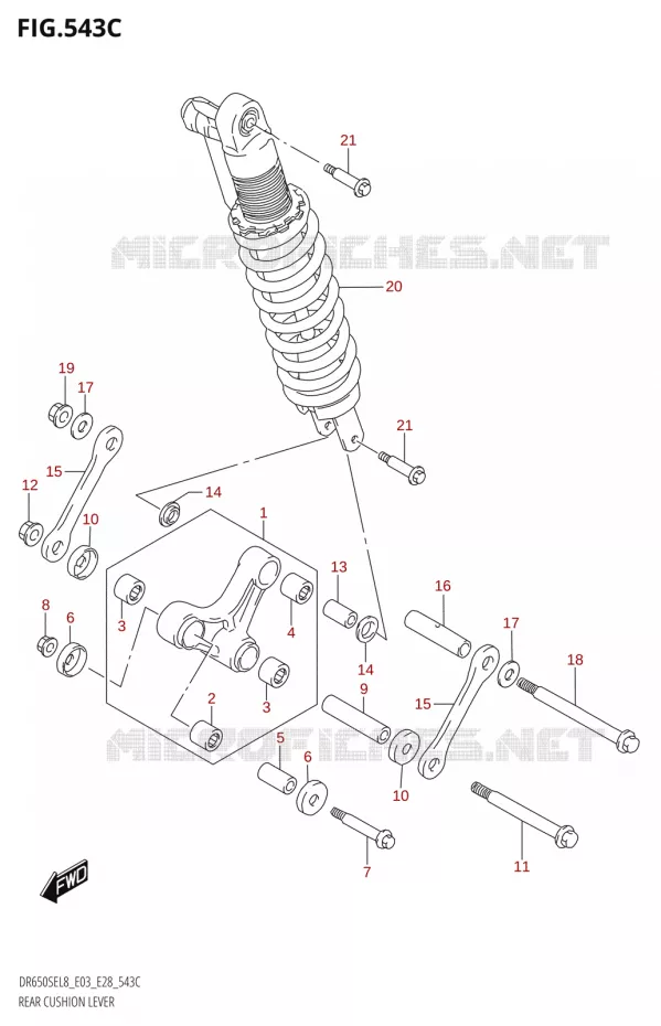 BIELLETTE DE SUSPENSION ARRIERE33) Suzuki MOTO 650 DR 2018  DR650SE L8 (E03)