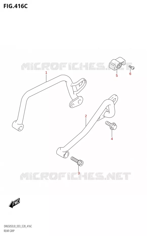 REAR GRIP (DR650SE:L8:E33) Suzuki MOTO 650 DR 2018  DR650SE L8 (E03)