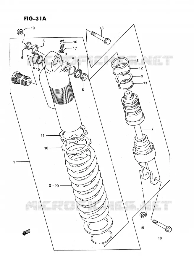 AMORTISSEUR (MODELE P) Suzuki MOTO 125 RM 1992  RM125N(E3)