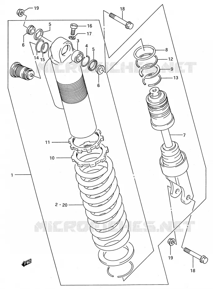 AMORTISSEUR (MODELE P) Suzuki MOTO 250 RM 1994  RM250R(E28)