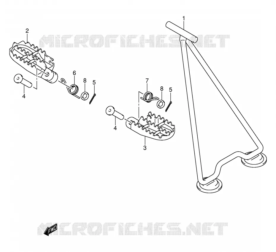 BEQUILLE - REPOSE PIED (MODELE K3/K4/K5/K6) Suzuki MOTO 250 RM 2006  RM250ZK6(E3/E28)