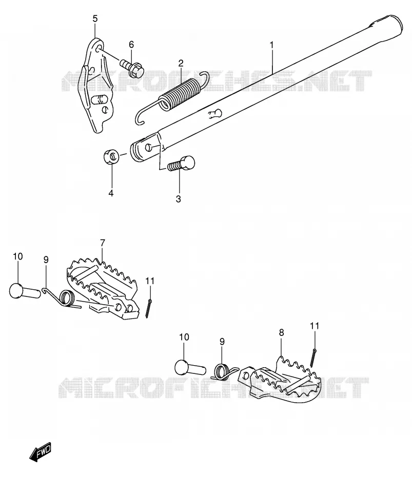BEQUILLE (MODELE K2/K3) Suzuki MOTO 85 RM 2006  RM85LK6(P3/P28)