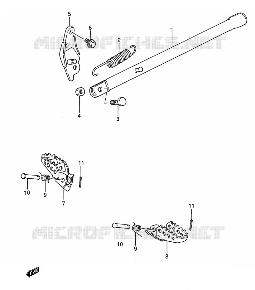 BEQUILLE Suzuki MOTO 80 RM 1992  RM80N(E28)