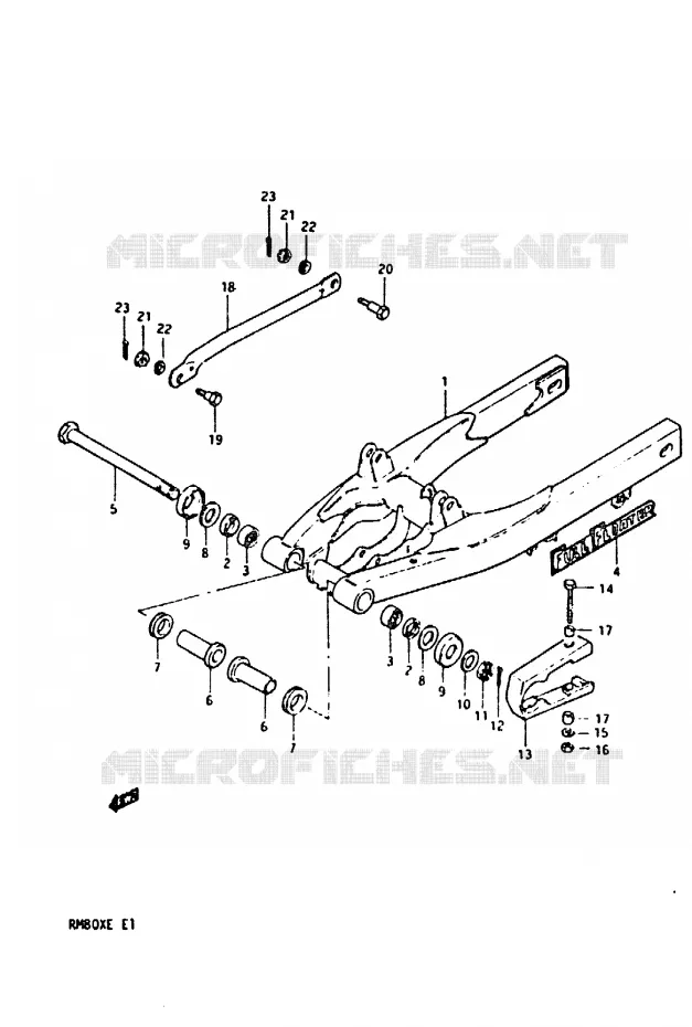 BRAS OSCILLANT ARRIERE (MODELE D) Suzuki MOTO 80 RM 1983  RM80XD(D/E)