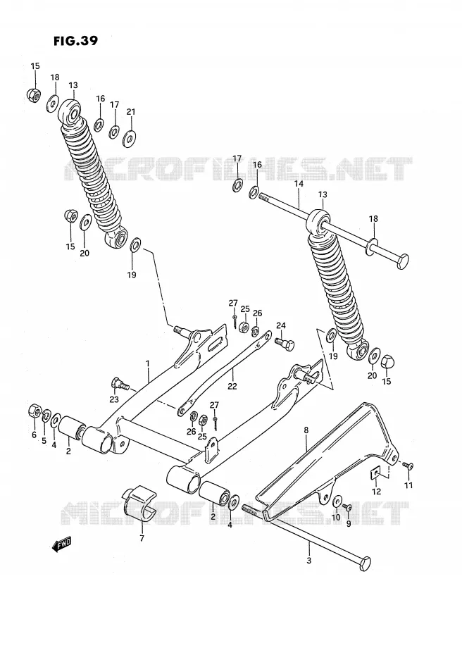 BRAS OSCILLANT ARRIERE Suzuki MOTO 50 PV 1994  PV50R(E15)