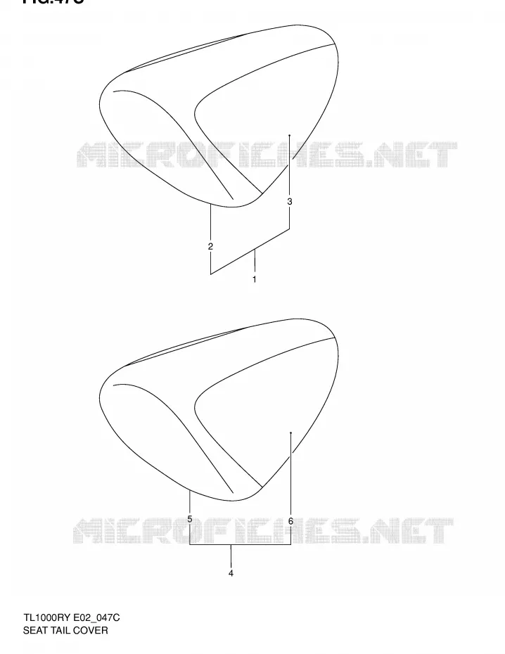 CAPOT DE SELLE (MODELE K2) Suzuki MOTO 1000 TL-R 2001  TL1000RK1(E2)
