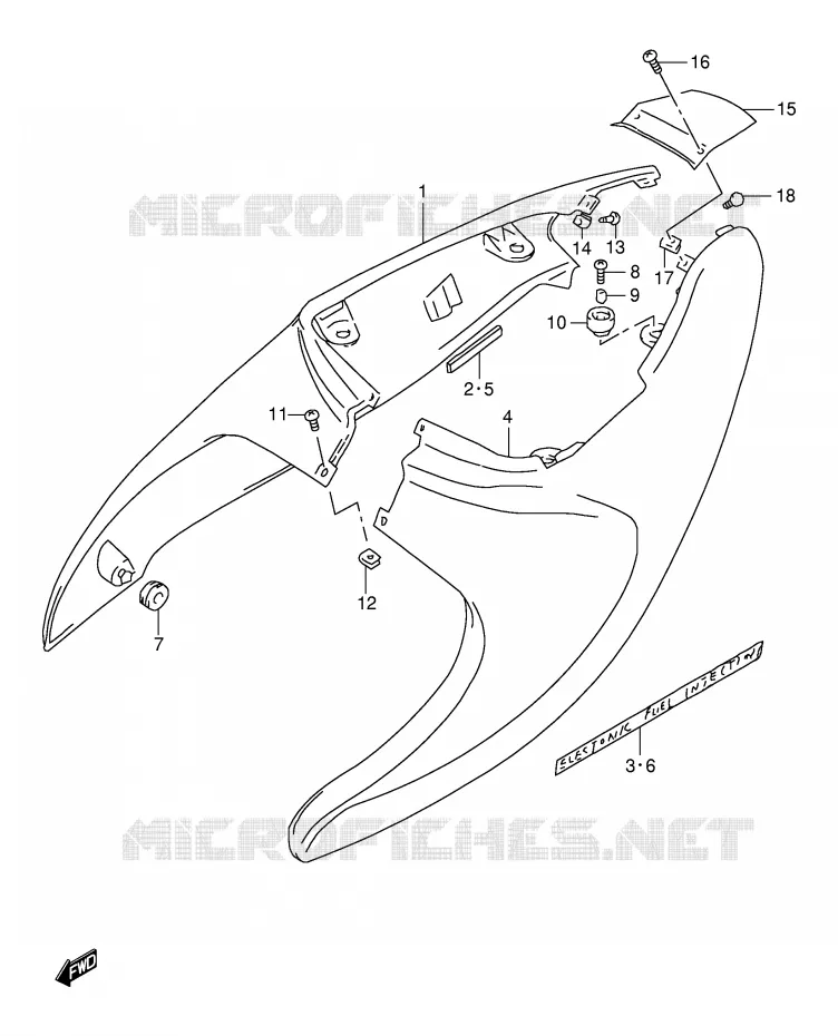 CARENAGES ARRIERE  (MODELE V) Suzuki MOTO 1000 TL-S 2000  TL1000SY(E2)