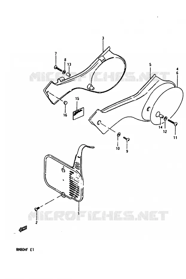 CARENAGES ARRIERE Suzuki MOTO 80 RM 1985  RM80HF