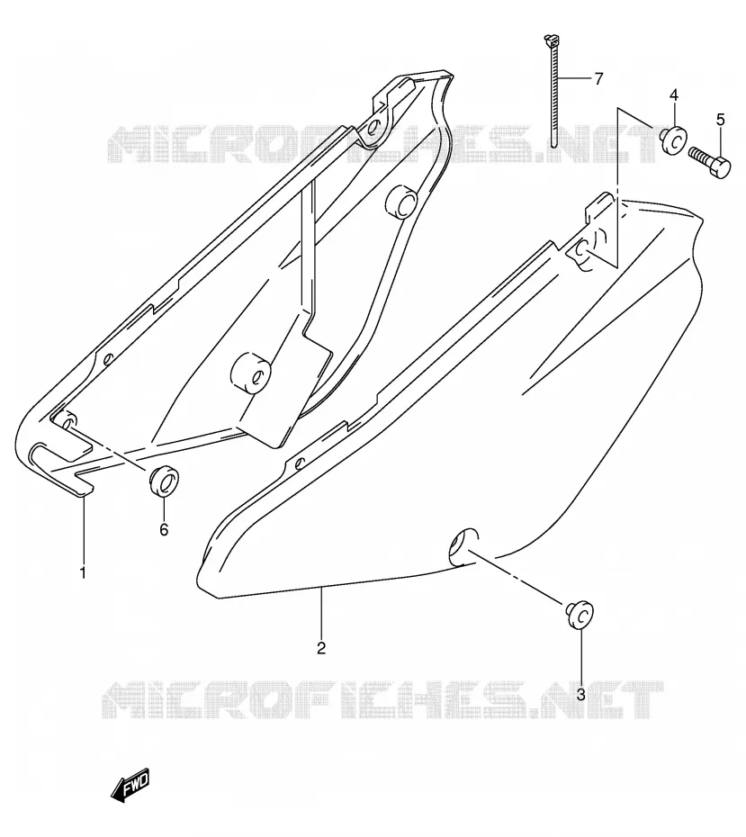 CARENAGES ARRIERE Suzuki MOTO 85 RM 2002  RM85K2(P3/P28)